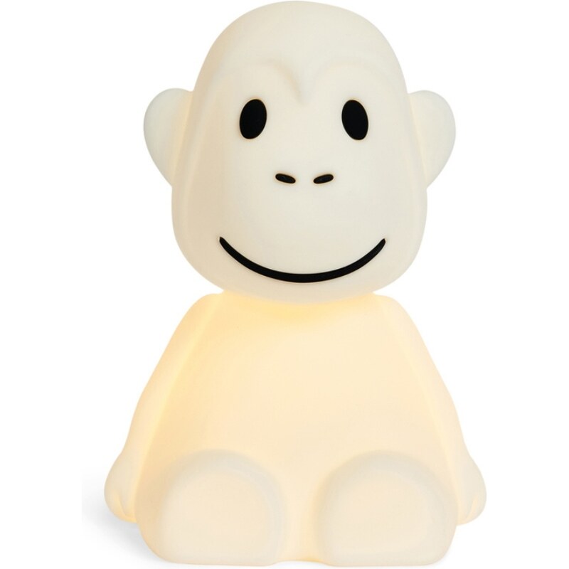 Bílá plastová dětská LED lampa Mr. Maria Monkey 11 cm