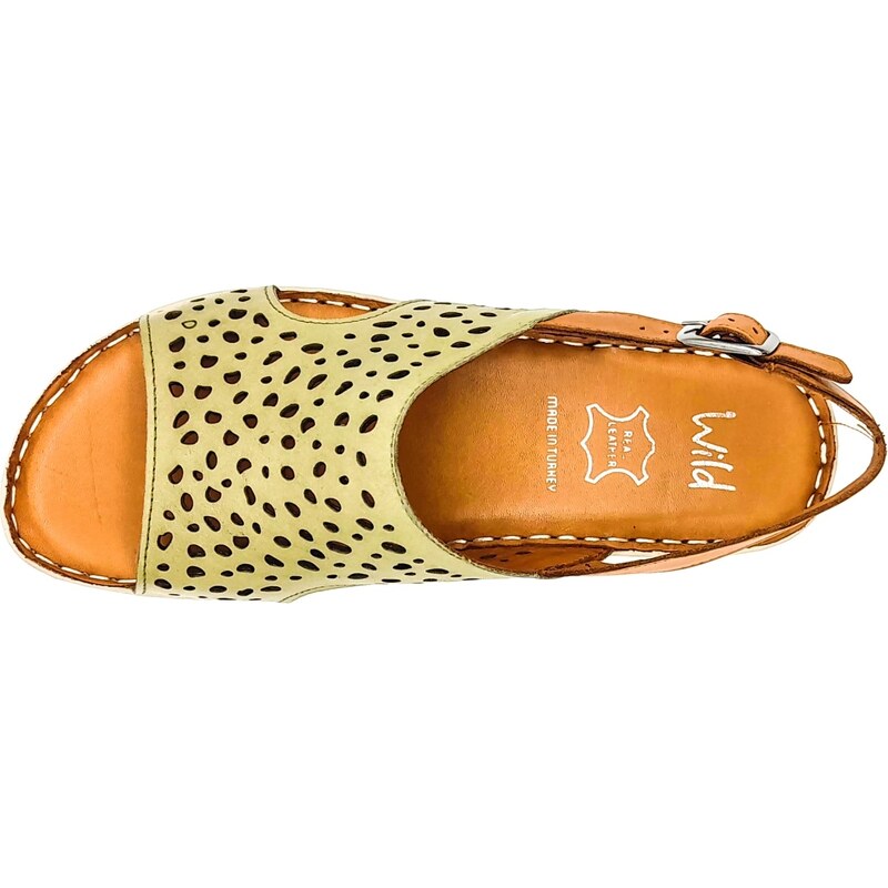 Dámské kožené sandálky 016-1320 zelená WILD