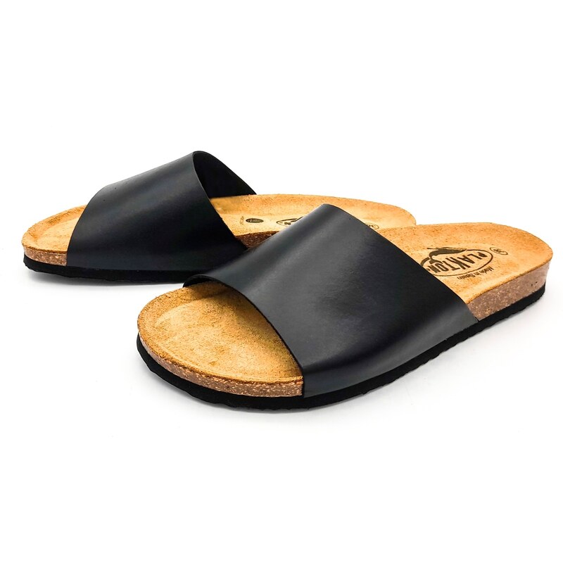 Dámské kožené pantofle 186094 VAQUETILLA NEGRO Plakton černá 90117257