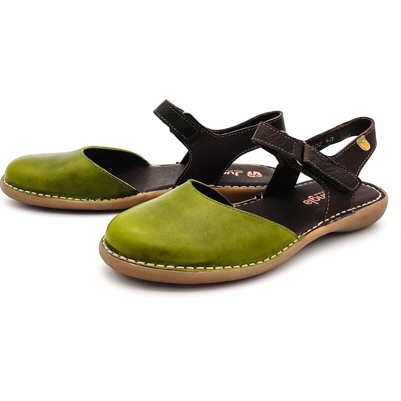 Dámské kožené sandálky 7722-00006 JUNGLA zelená