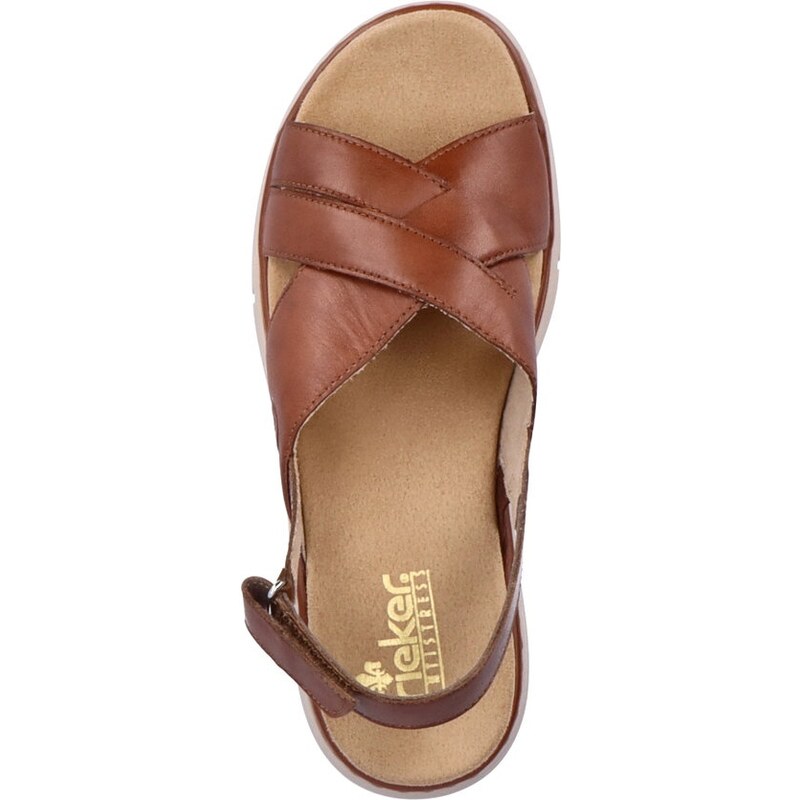 Dámské kožené sandále V9252-24 Rieker hnědé