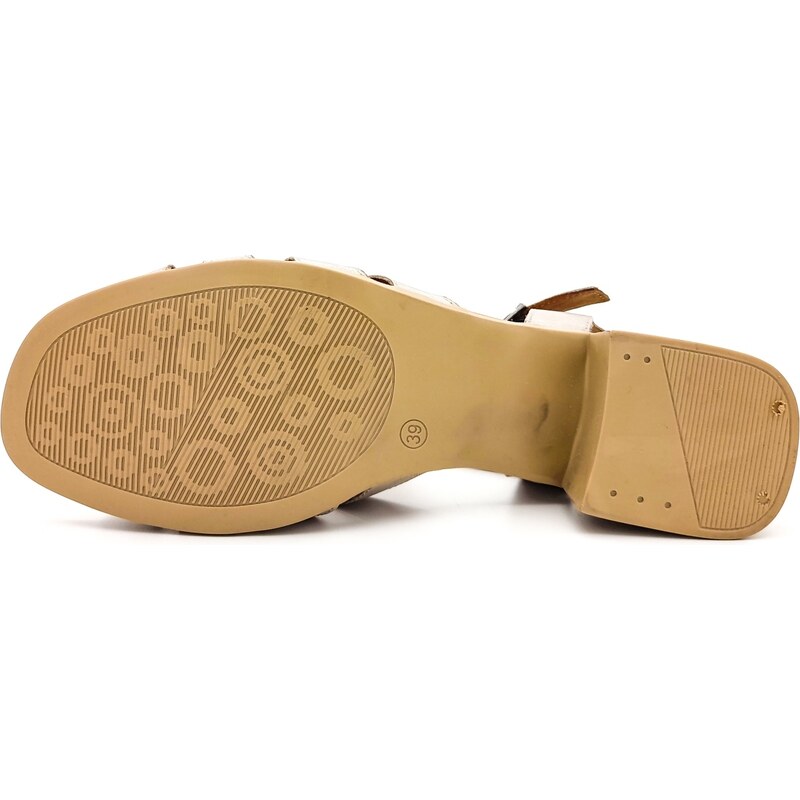 Dámské kožené sandálky 061-1504 béžová WILD