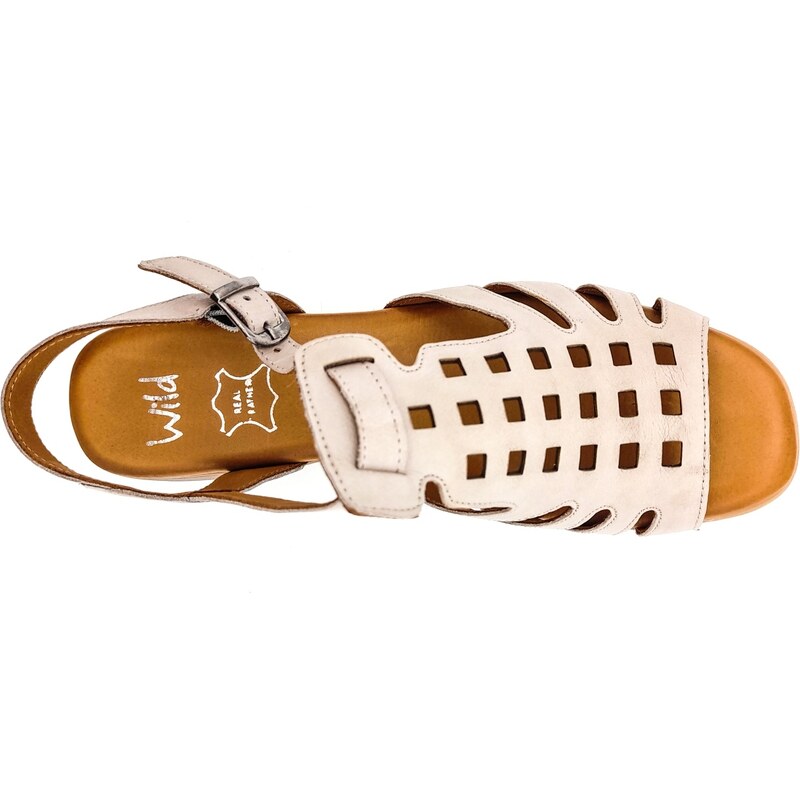 Dámské kožené sandálky 061-1504 béžová WILD