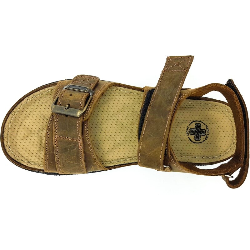 Pánské kožené sandále M18 hnědá AZA hnědé