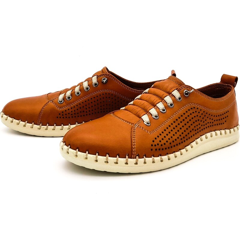 Dámské kožené polobotky 646019B-hnědé WILD 90117449