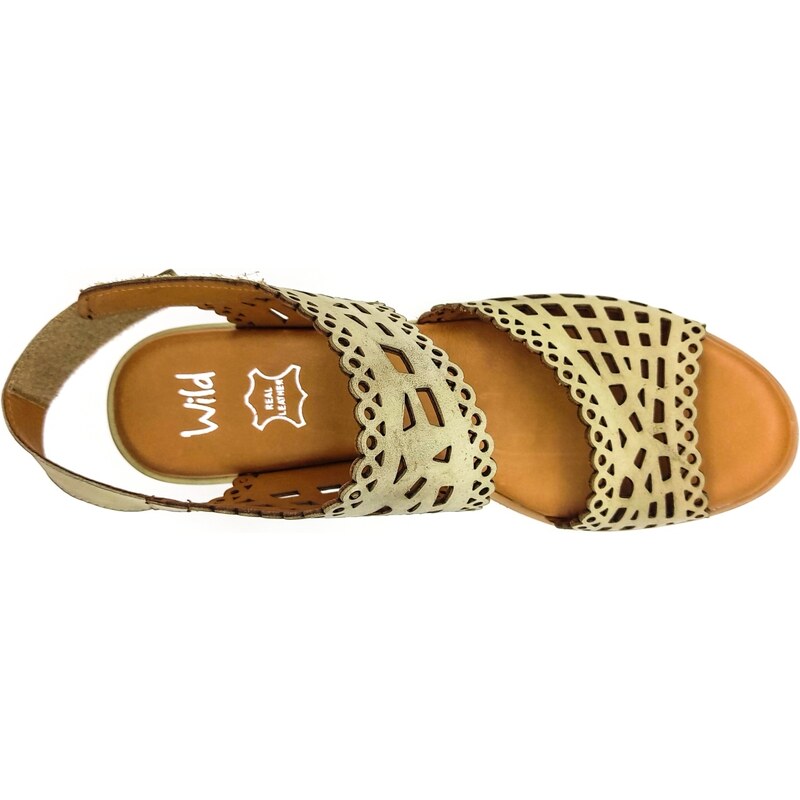 Dámské kožené sandálky 0611601-00006 WILD zelená