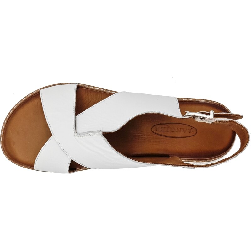 Dámské kožené sandále 46C0999 ARTIKER bílé