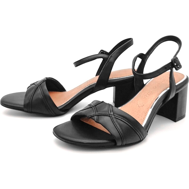 Dámské kožené sandále 2-2-28350-28 002 Marco Tozzi černé