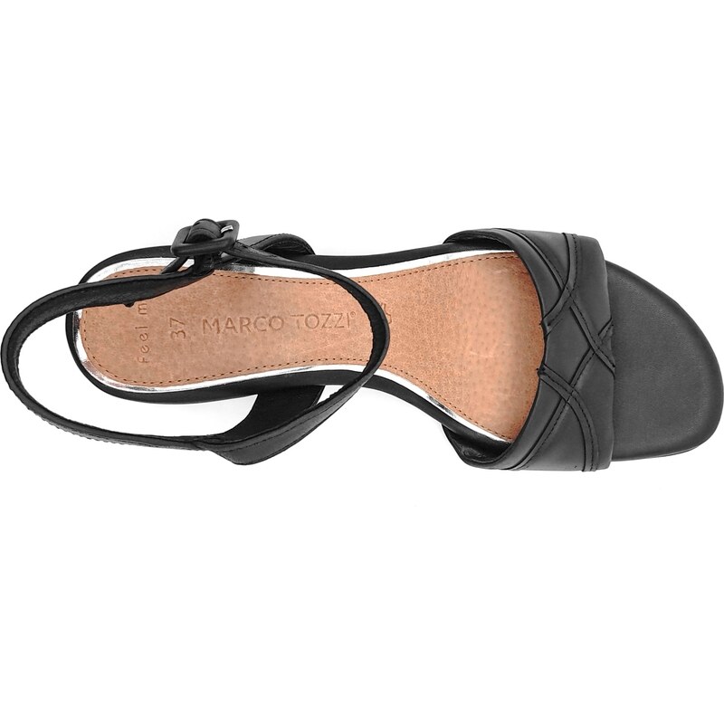 Dámské kožené sandále 2-2-28350-28 002 Marco Tozzi černé