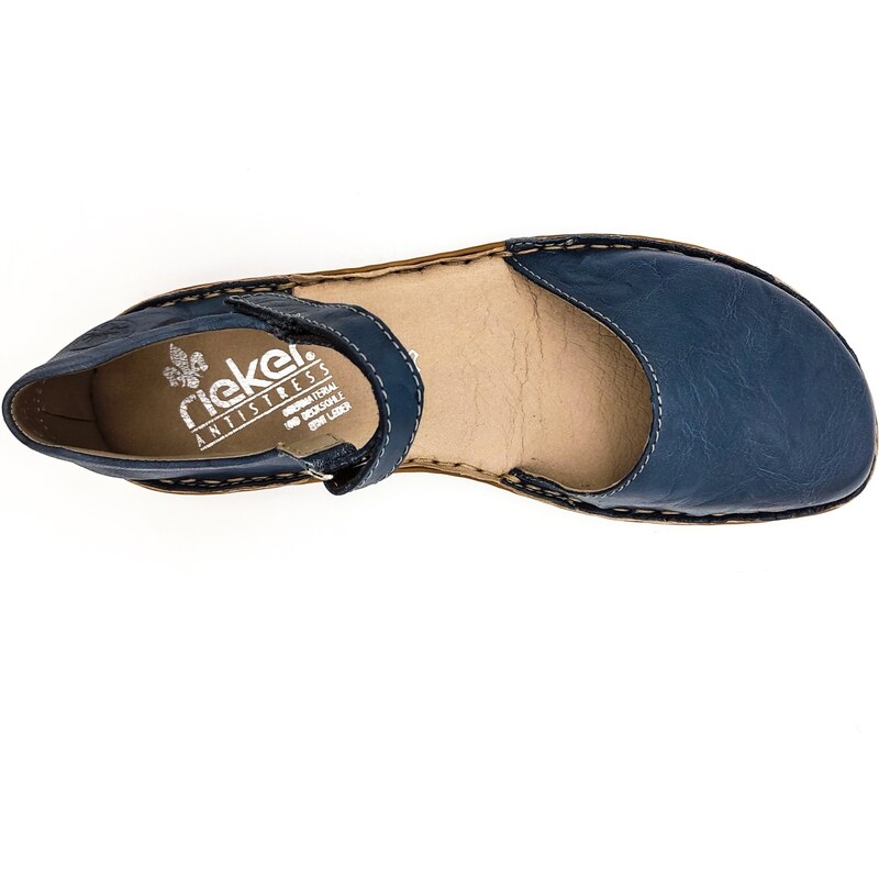 Dámské kožené sandále M0969 RIEKER modré
