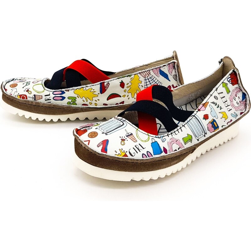 Dámské kožené mokasíny CUTECA CLAMP multicolor 90117595