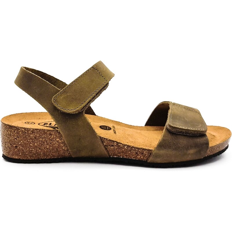 Dámské kožené sandále 775893 NORITA KAKI Plakton zelené