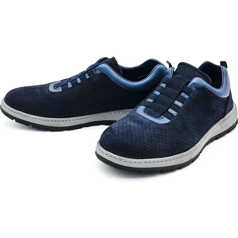 Pánská prošívaná obuv 204-2514/B NAVY WILD modrá 90117971