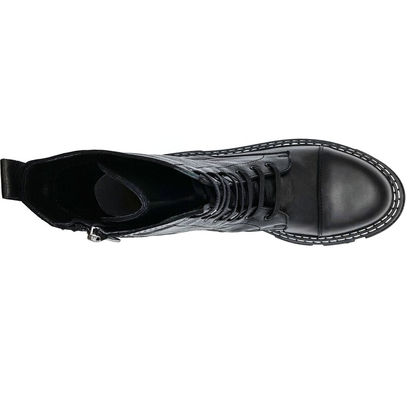 Dámská kožená vysoká obuv 138-9802/B2 WILD černá