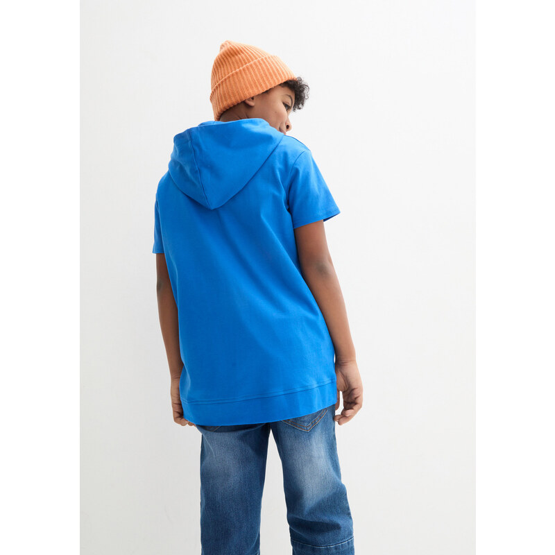 bonprix Chalpecké tričko s kapucí, z organické bavlny Modrá
