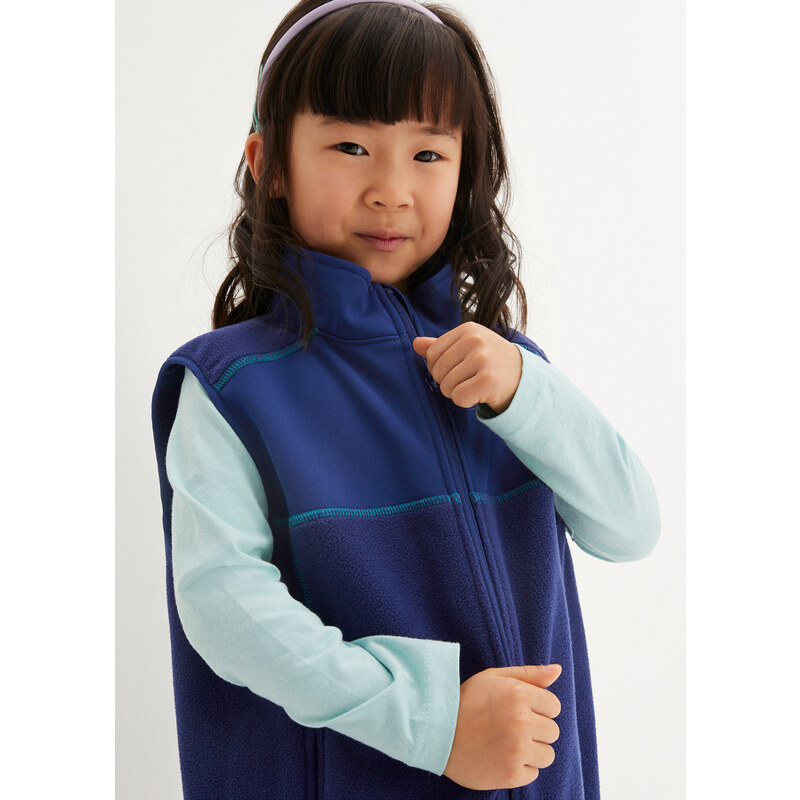 bonprix Dětská funkční vesta Modrá
