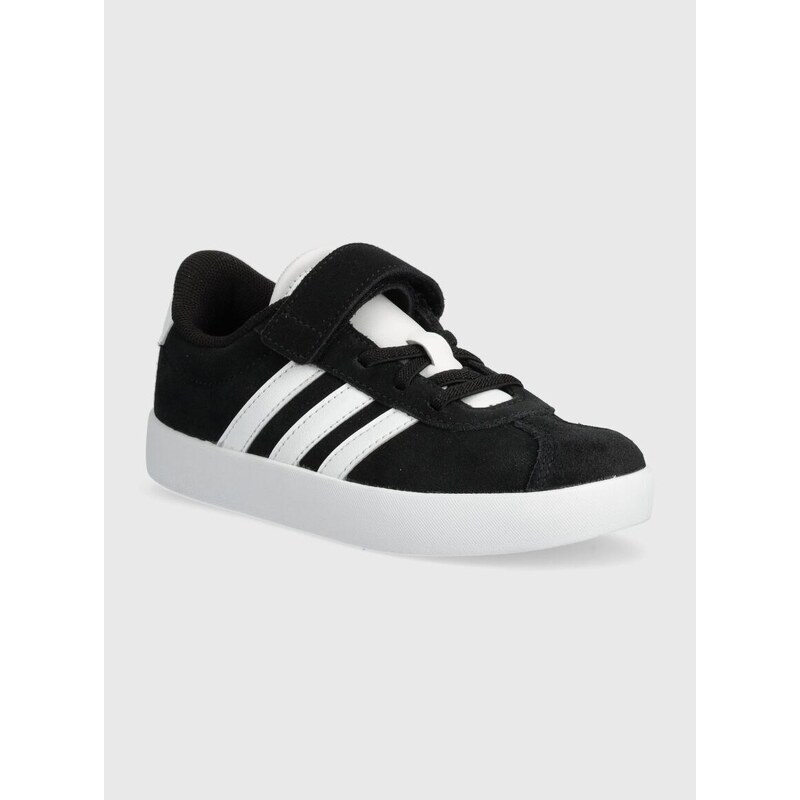 Dětské semišové sneakers boty adidas VL COURT 3.0 EL C černá barva