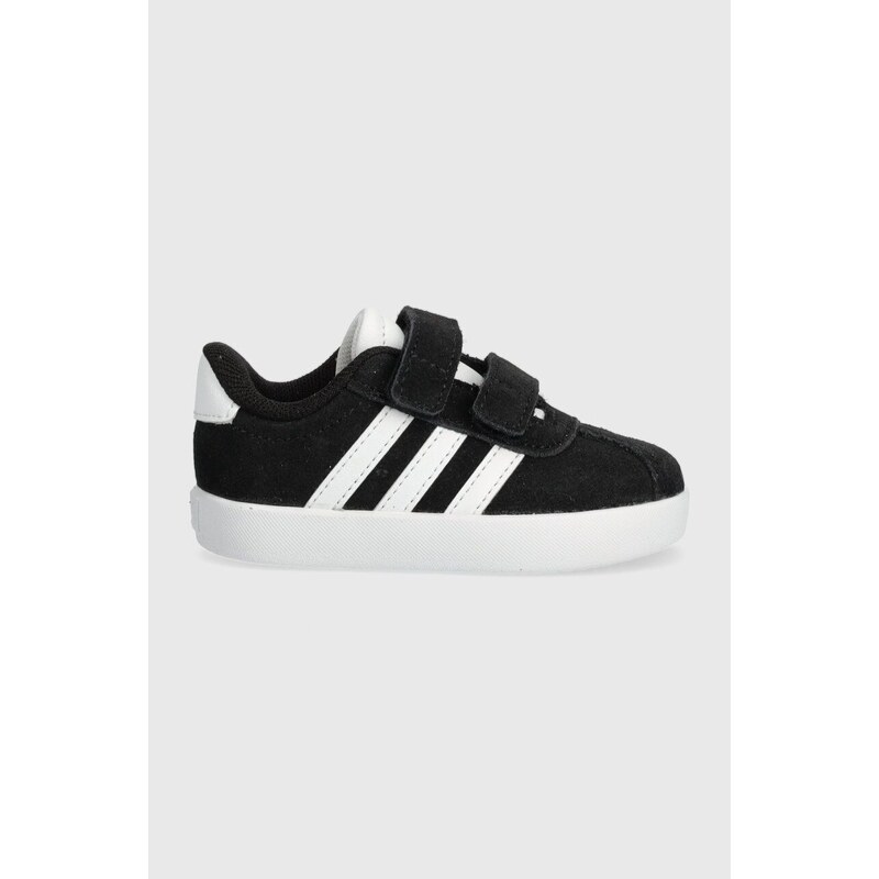 Dětské semišové sneakers boty adidas VL COURT 3.0 CF I černá barva