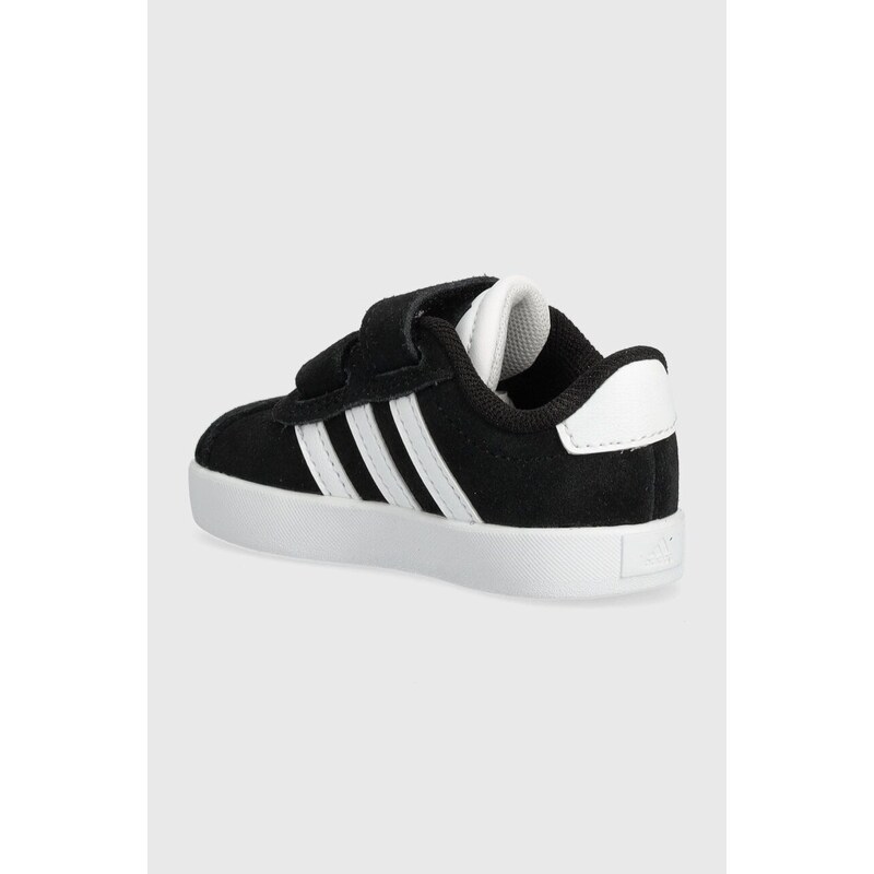 Dětské semišové sneakers boty adidas VL COURT 3.0 CF I černá barva