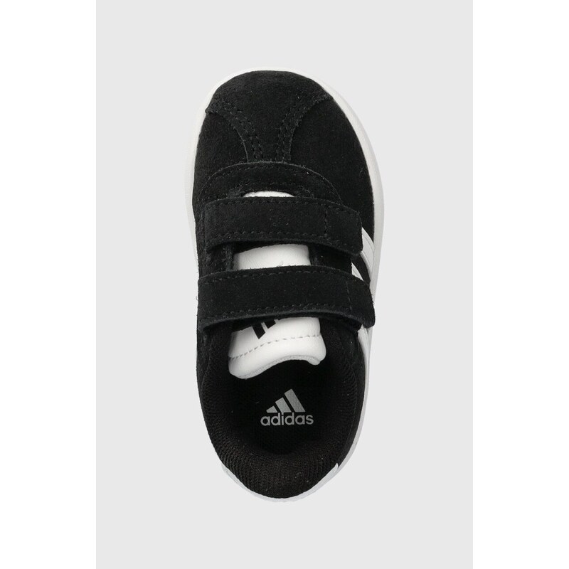 Dětské semišové sneakers boty adidas VL COURT 3.0 CF I černá barva