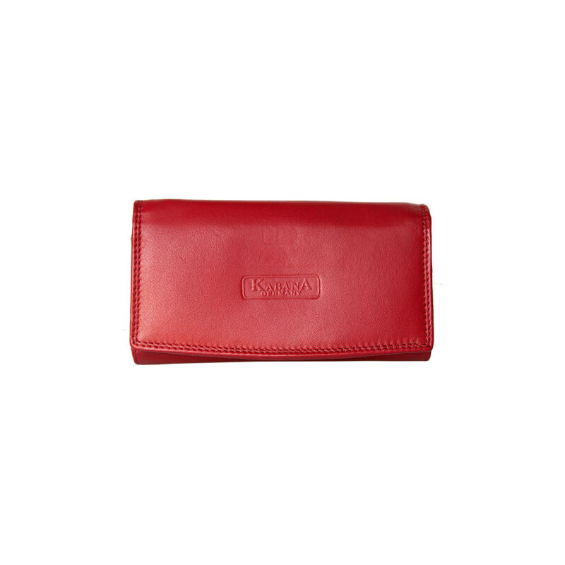 Červená kožená peněženka orientovaná jako oboustranná FLW