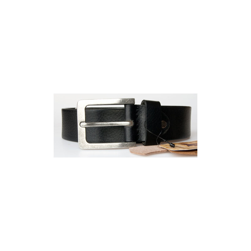 Pánský černý kožený opasek šířka 38 mm, délka 130 cm FLW
