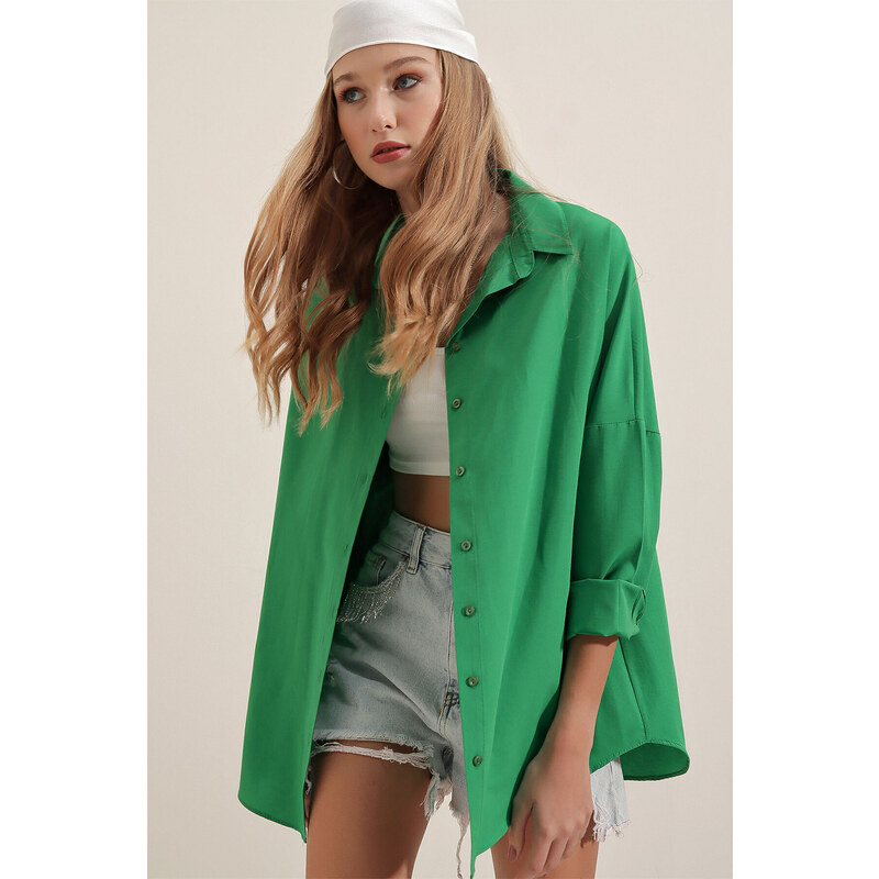 Bigdart 3900 Oversize Basic Long Shirt - Green