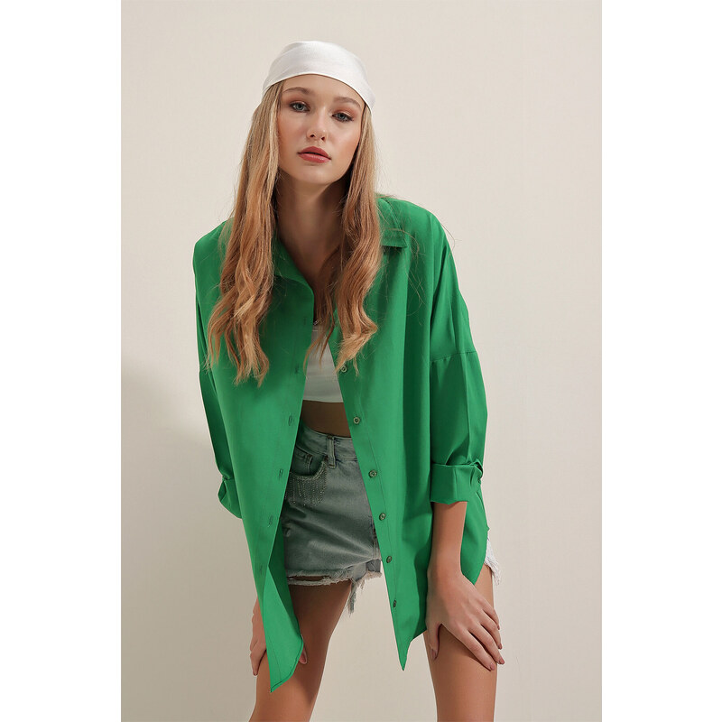 Bigdart 3900 Oversize Basic Long Shirt - Green