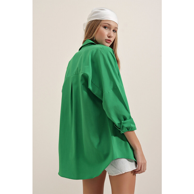 Bigdart 3900 Oversize Basic Long Shirt - Green