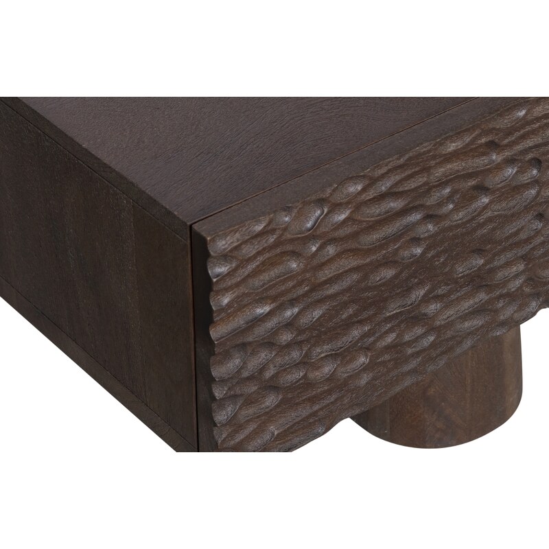 Hoorns Hnědý dřevěný TV stolek Crustie 147 x 45 cm