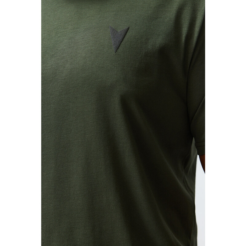 Trendyol Plus Size Khaki Regular/Normal Fit Printed 100% Cotton T-shirt