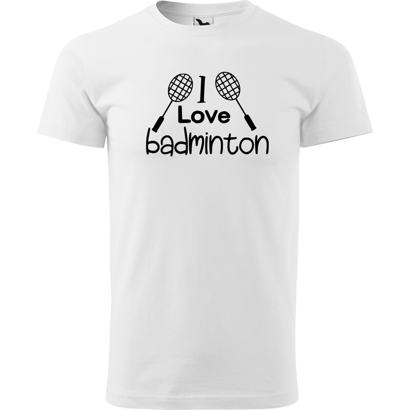 Fenomeno Pánské tričko - I love badminton - bílé