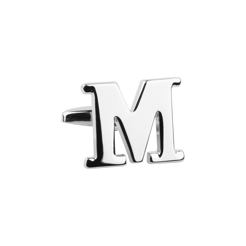 BUBIBUBI Manžetový knoflíček stříbrné písmeno M
