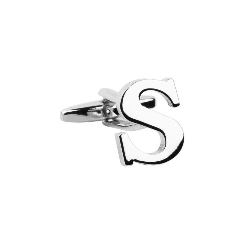 BUBIBUBI Manžetový knoflíček stříbrné písmeno S