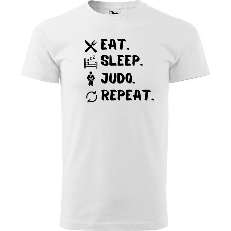 Fenomeno Pánské tričko - Eat sleep judo - bílé