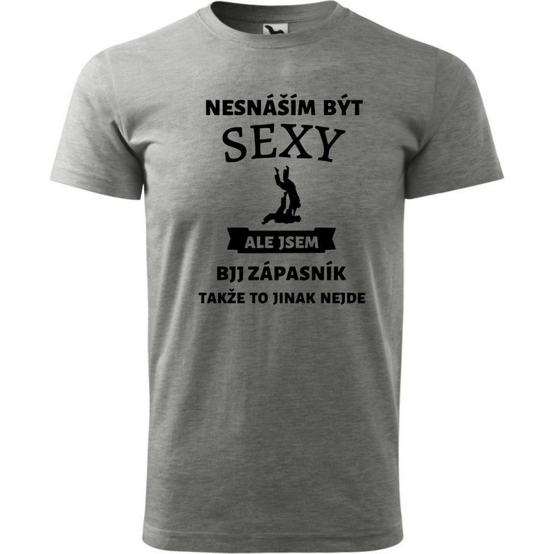 Fenomeno Pánské tričko - Sexy BJJ zápasník - šedé