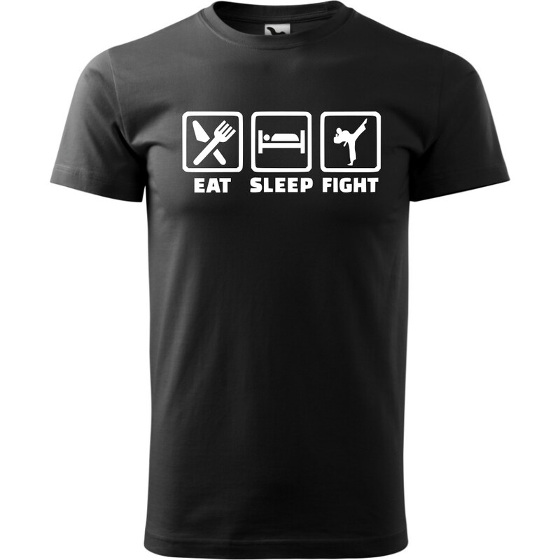 Fenomeno Pánské tričko - Eat sleep karate - černé