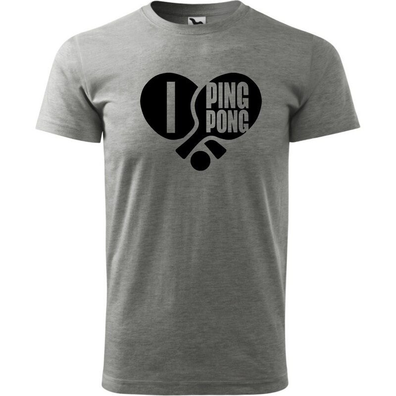 Fenomeno Pánské tričko - I love ping pong - šedé