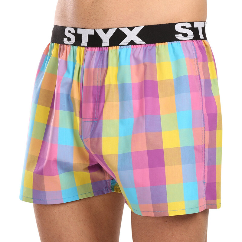 3PACK pánské trenky Styx sportovní guma vícebarevné (3B102830)