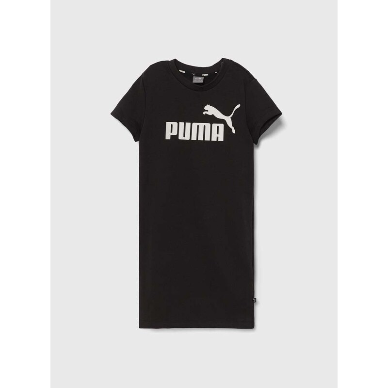 Dívčí šaty Puma ESS+ Logo Dress TR G černá barva, mini