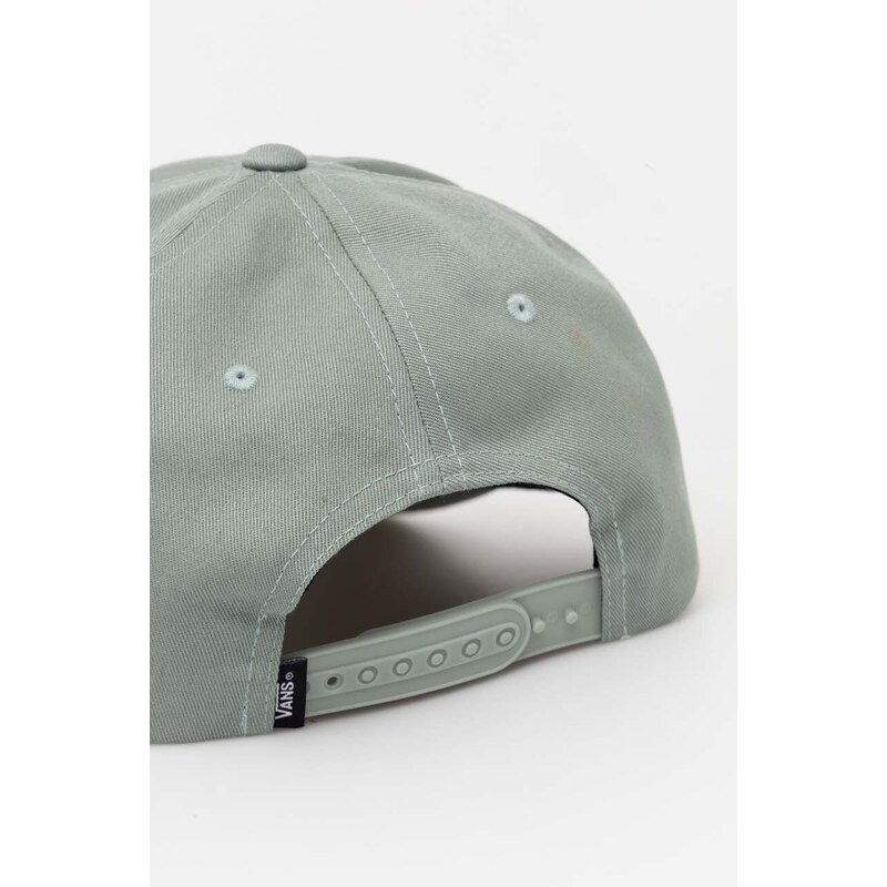 Bavlněná baseballová čepice Vans zelená barva, s aplikací