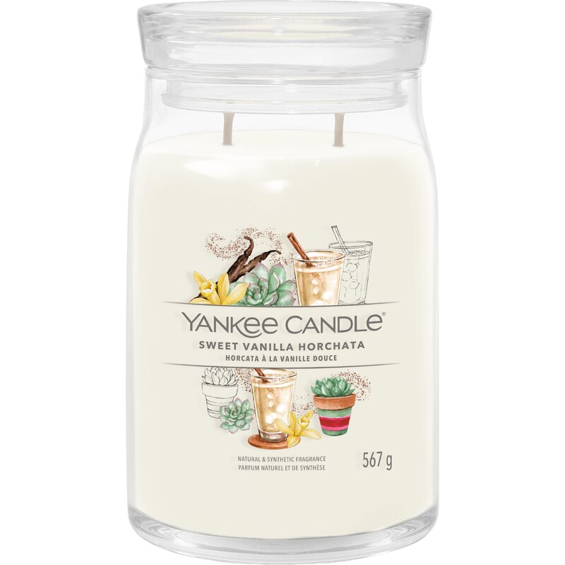 Yankee Candle vonná svíčka Signature ve skle velká Sweet Vanilla Horchata 567g