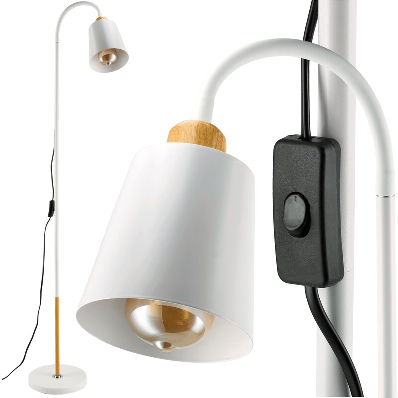 BERGE LED stojací lampa 1xE27 150cm bílá