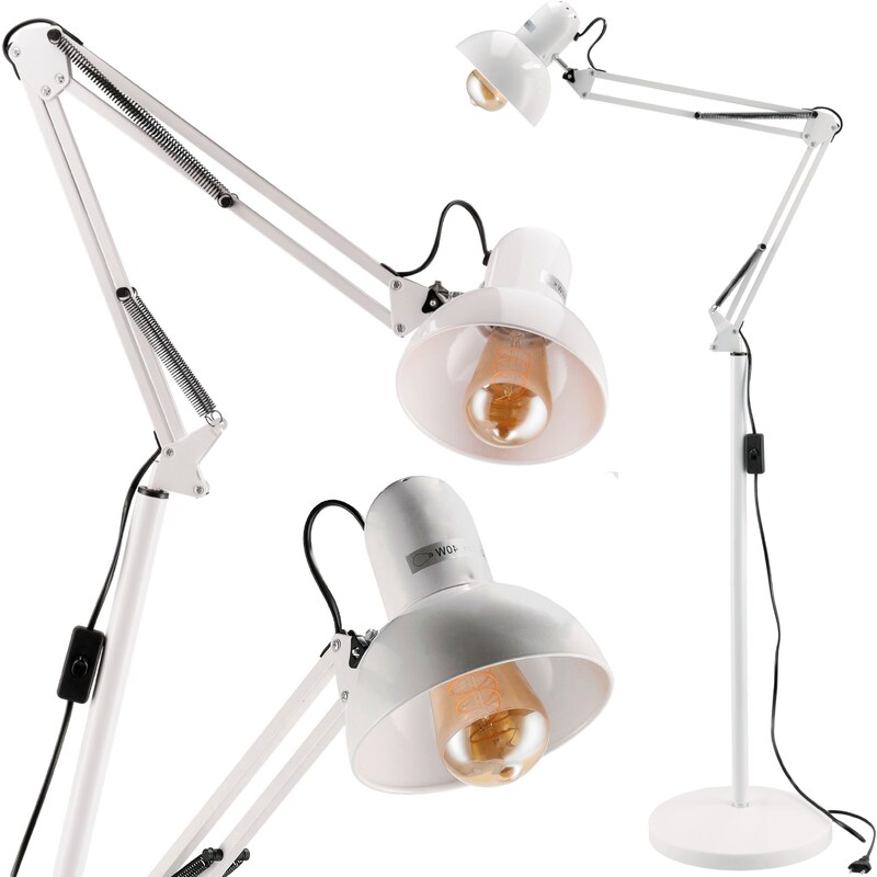 BERGE LED stojací lampa 1xE27 185cm bílá