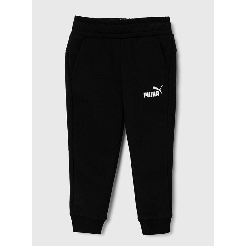 Dětské tepláky Puma ESS Logo Pants TR cl B černá barva, s potiskem