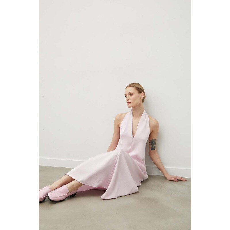 Šaty Samsoe Samsoe SACILLE růžová barva, maxi, F10000036