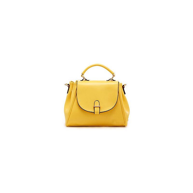 LightInTheBox POLO Fashion English Style Solid Color Crossbody Bag(Yellow)