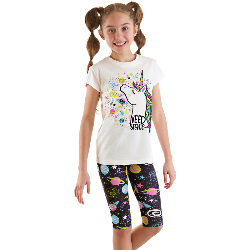 mshb&g Unicorn in Space Girl's T-shirt Tights Set