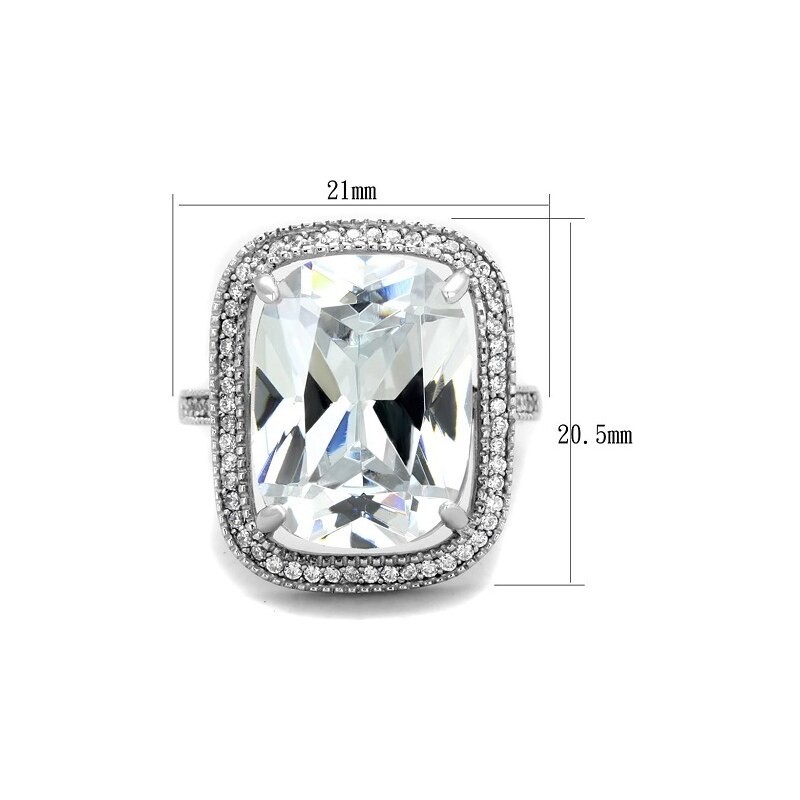US Stříbrný, rhodiovaný dámský prsten s Cubic Zirconia Stříbro 925 - Hilary