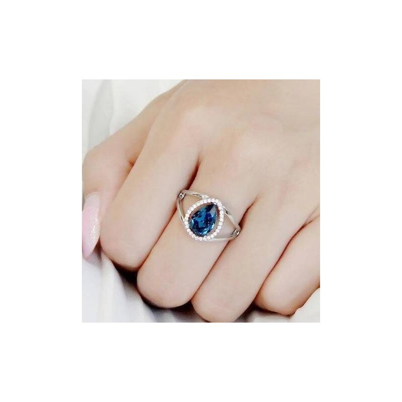 US Ocelový dámský prsten s Swarovski krystaly Ocel 316 - Sára